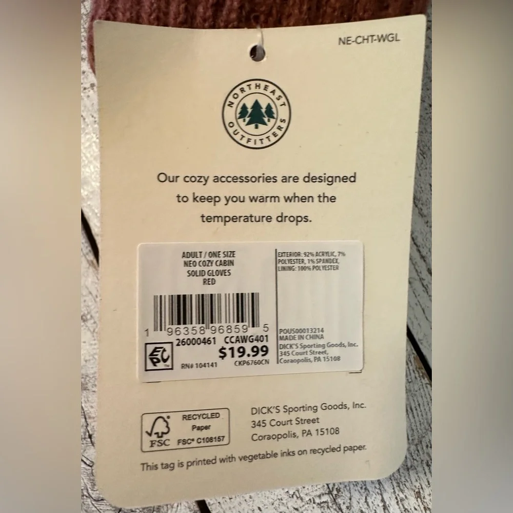 Women’s Cozy Cabin Gloves by Northeast Outfitters - NWT/NIP